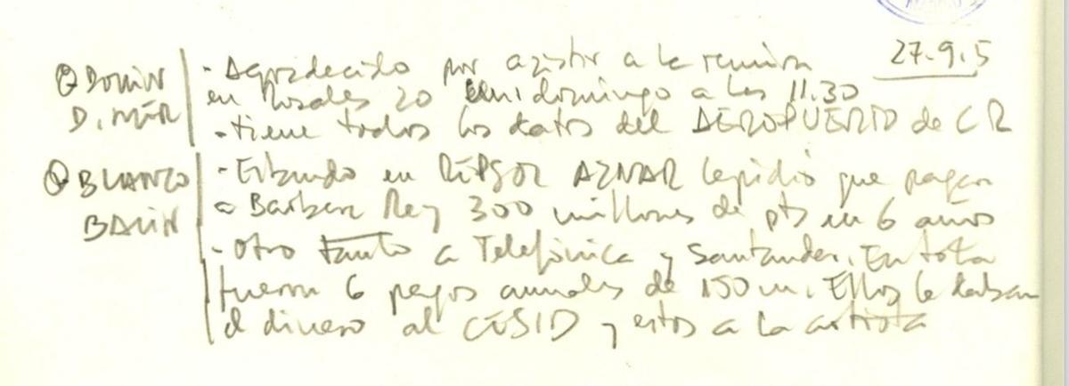 Los papeles de Villarejo desvelan cómo Aznar pidió al Ibex comprar el silencio de Bárbara Rey sobre  el Rey Juan Carlos.