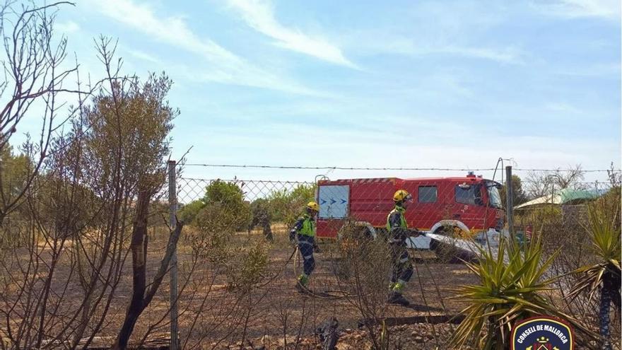 Un incendio arrasa unos 12.000 metros cuadrados en una finca en Binissalem
