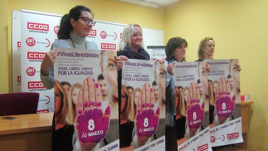 CCOO y UGT de Extremadura llaman a participar en huelga del 8 de marzo que será &quot;histórica&quot;