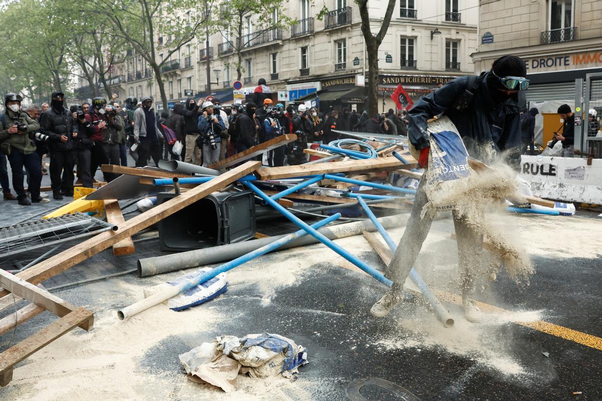 Traditional May Day labour union march in Paris