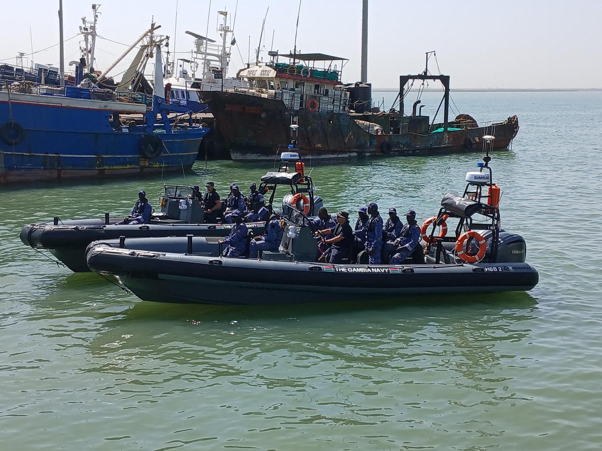 Ceremonia de entrega de las embarcaciones semirrígidas, fabricadas por la porriñesa Narwhal Boats.