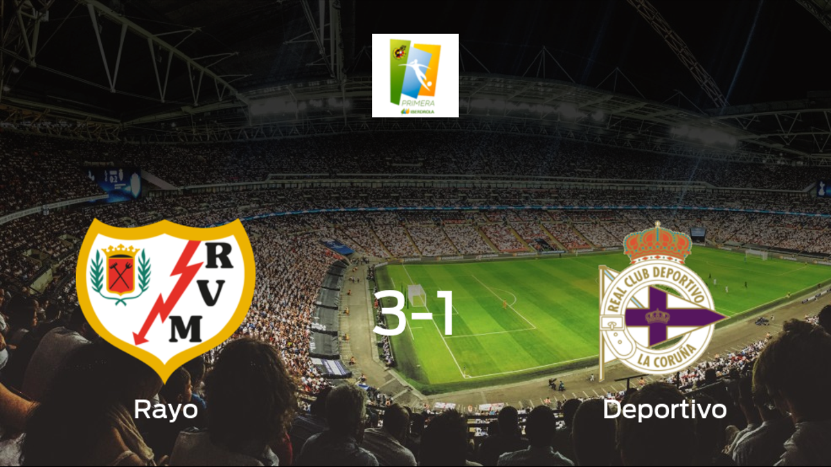 El Rayo Vallecano Femenino se lleva tres puntos después de vencer 3-1 al Deportivo Abanca