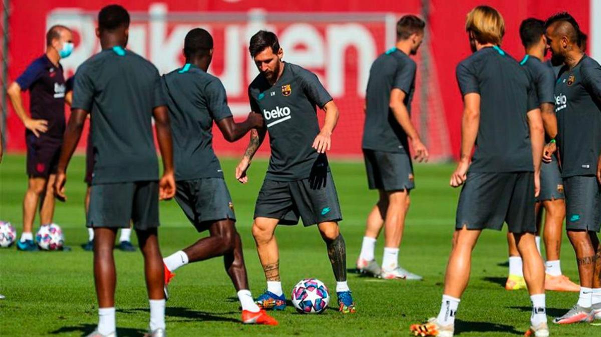 Así fue el último entrenamiento del Barça antes de enfrentarse al Nápoles