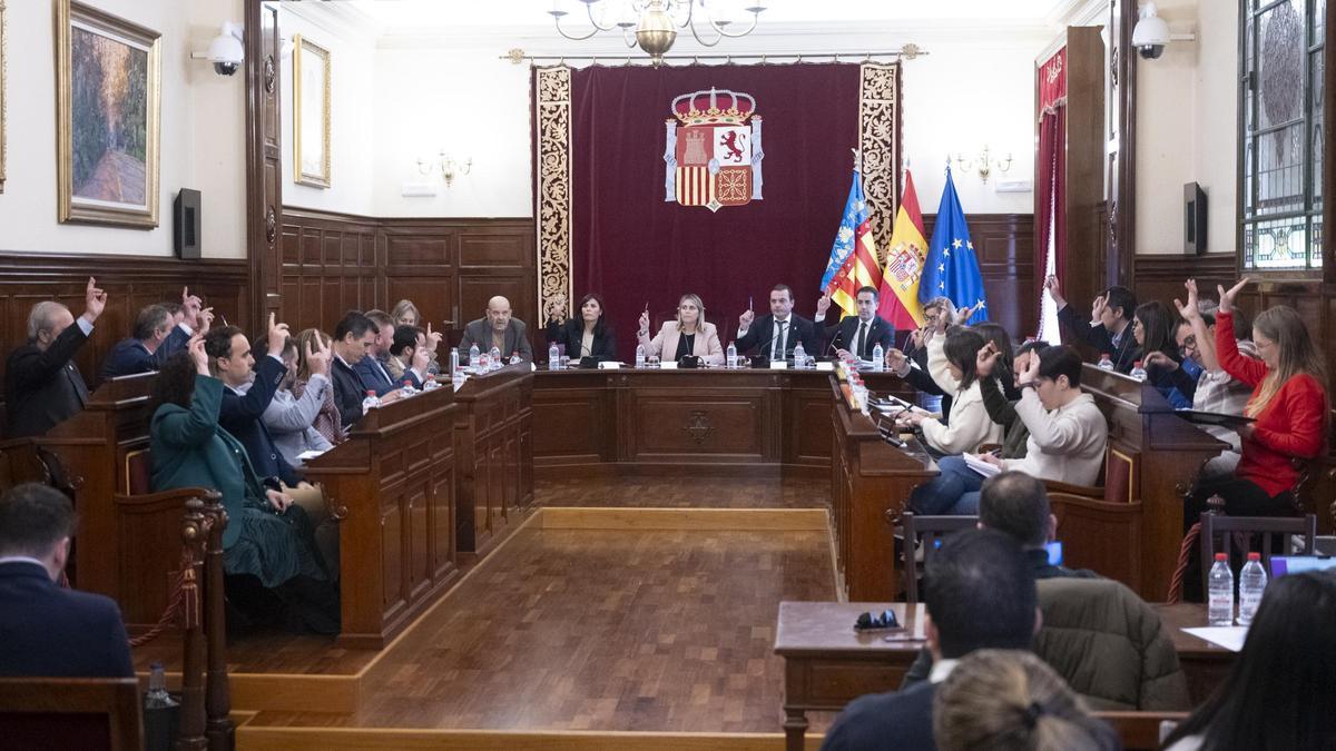 Momento del pleno ordinario de enero de la Diputación de Castellón.