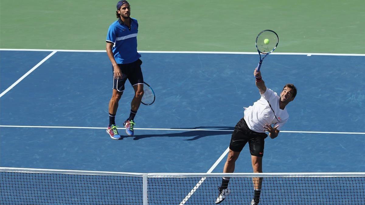 Feliciano López y Marc López, en el Abierto de EEUU.