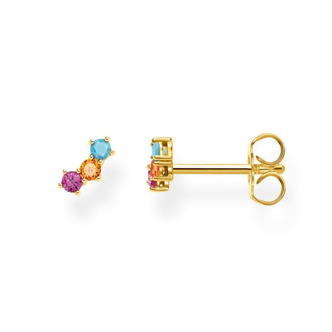 Pendientes de piedras de colores bañados en oro, de Thomas Sabo