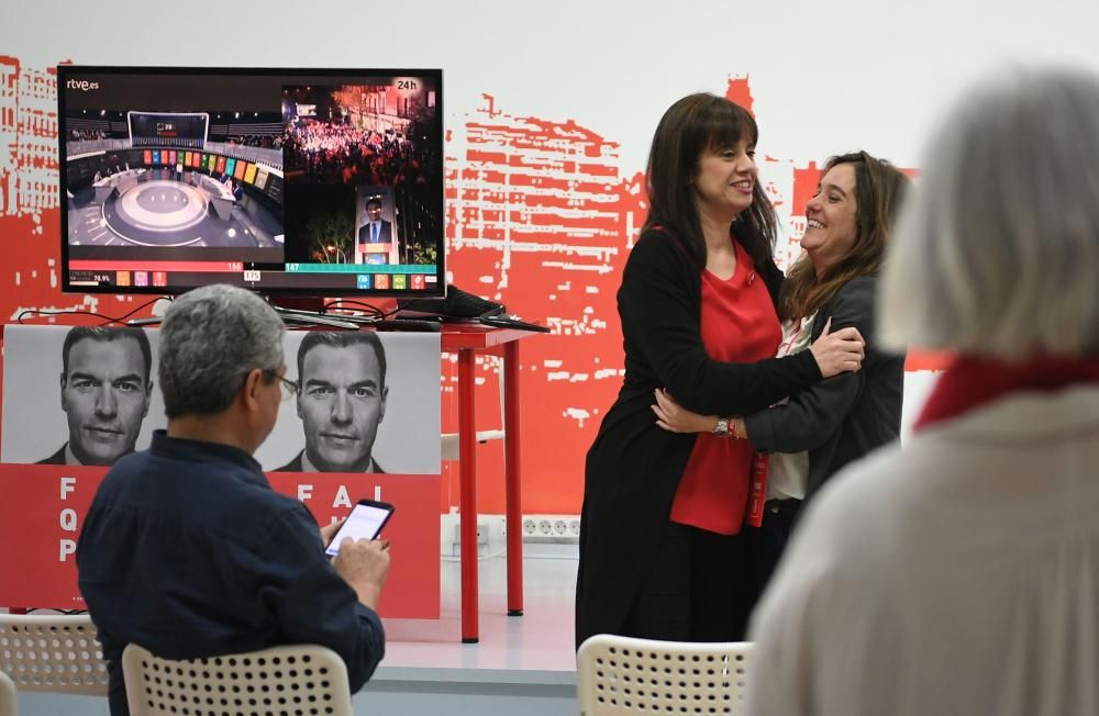 Sede del PSOE local tras conocer los resultados electorales.