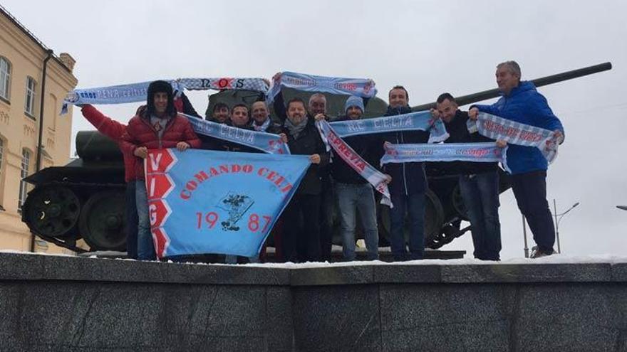 Aficionados del Celta, esta mañana en Járkov // SUSO SÁNCHEZ