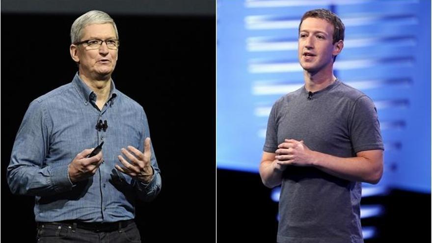 Tim Cook y Mark Zuckerberg.