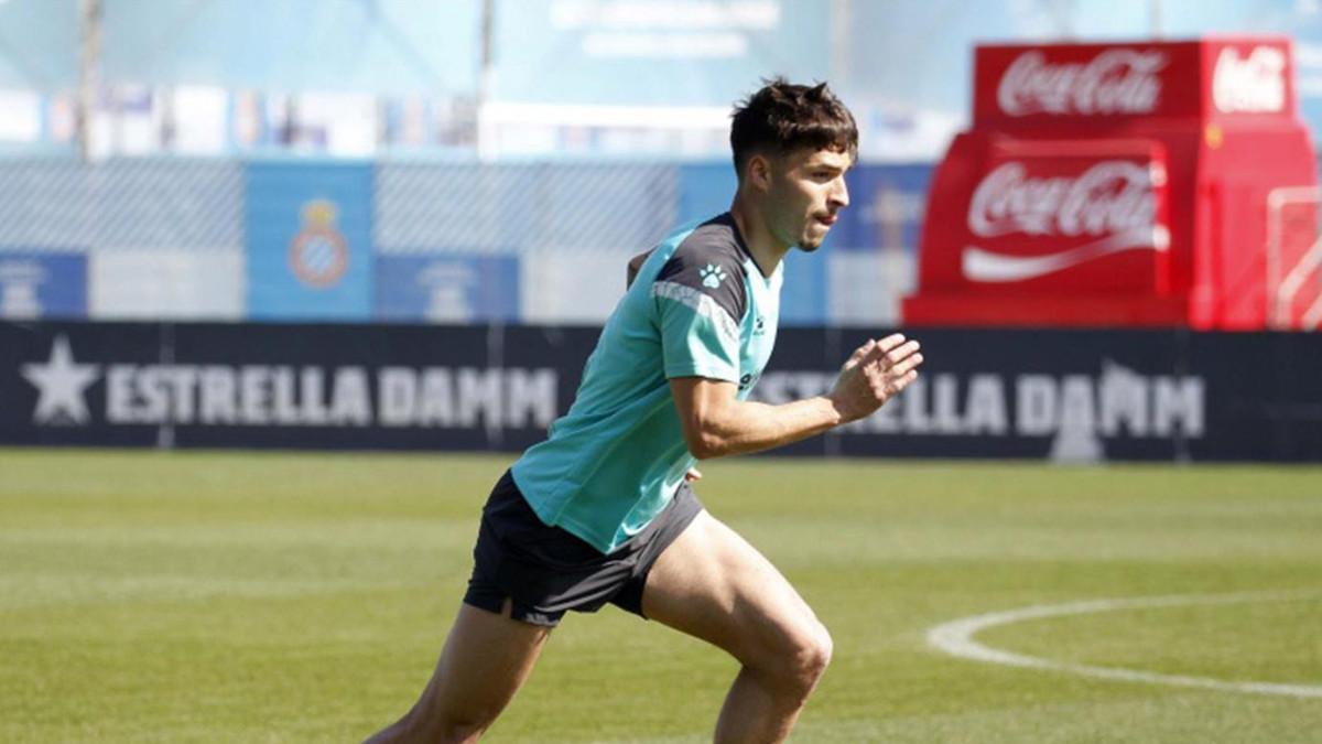 Lluís López durante un entrenamiento