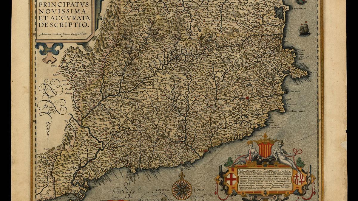 Vrients, Jan Baptist. Cataloniae Principatus novissima et accurata descriptio. 1608. (Mapa del Principat de Catalunya de 1608, obra de Jan Baptist Vrients, que es pot consultar a la plataforma Catalònica).
