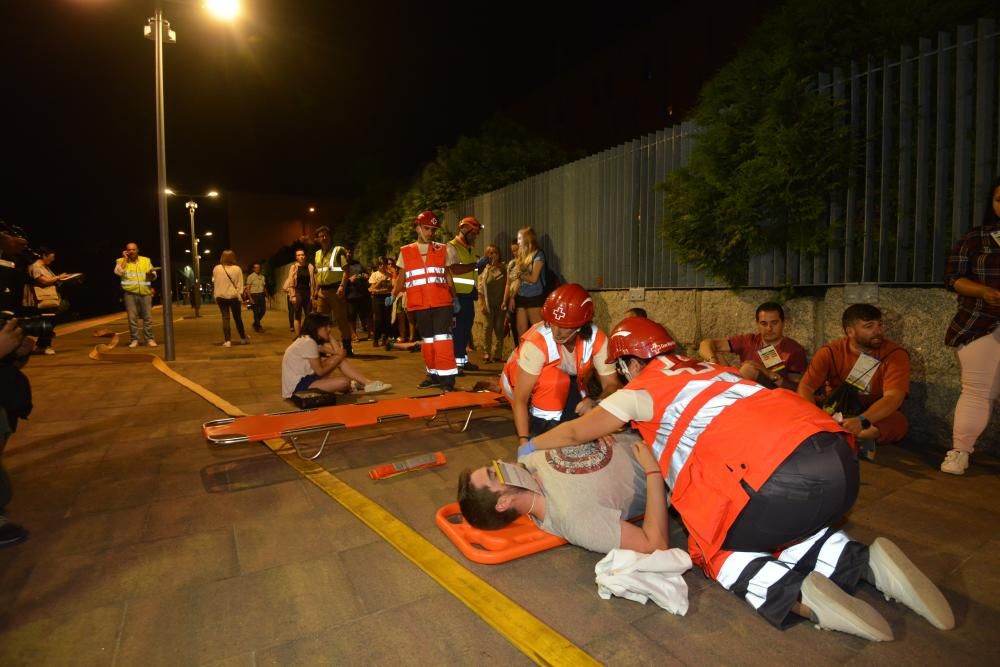 Simulacro en Pontevedra de un accidente de tren