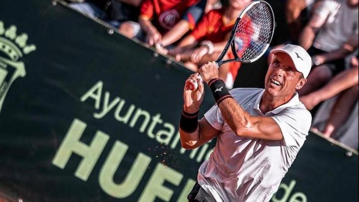 Roberto Bautista, en su último partido en el tenis profesional en la Copa del Rey de Huelva.