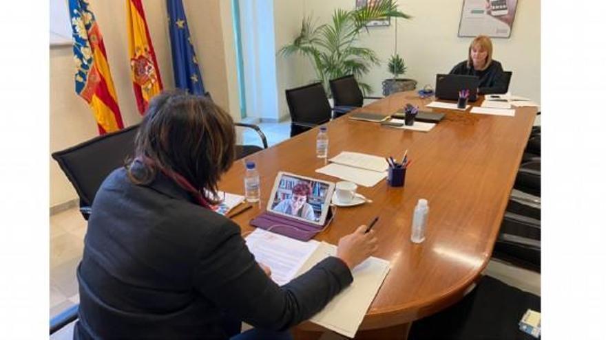 Instantània de la reunió telemàtica amb la Generalitat.