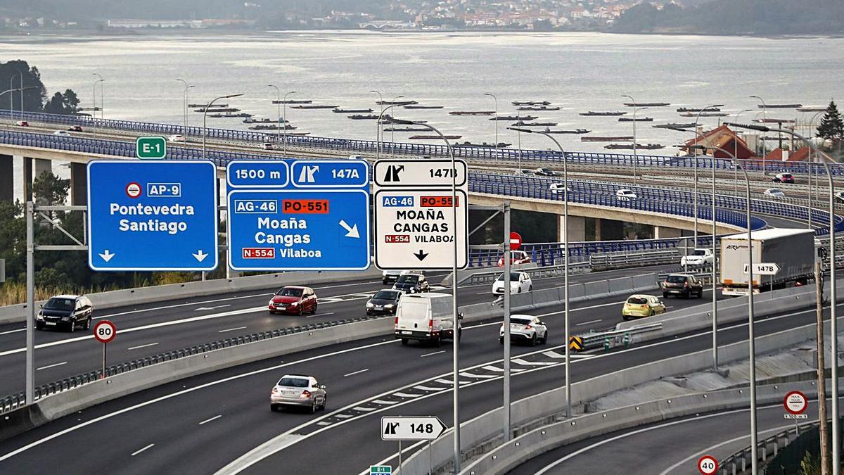 Tramo de la autopista a su paso por Rande.