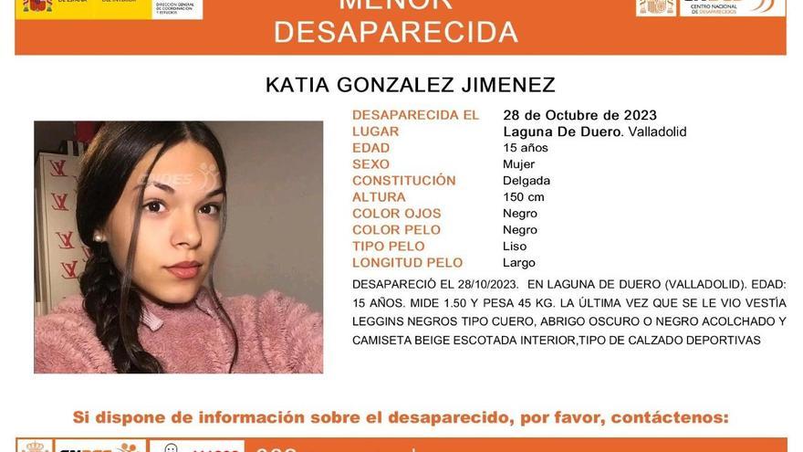 Buscan a Katia, una chica de 15 años desaparecida en Valladolid: piden colaboración