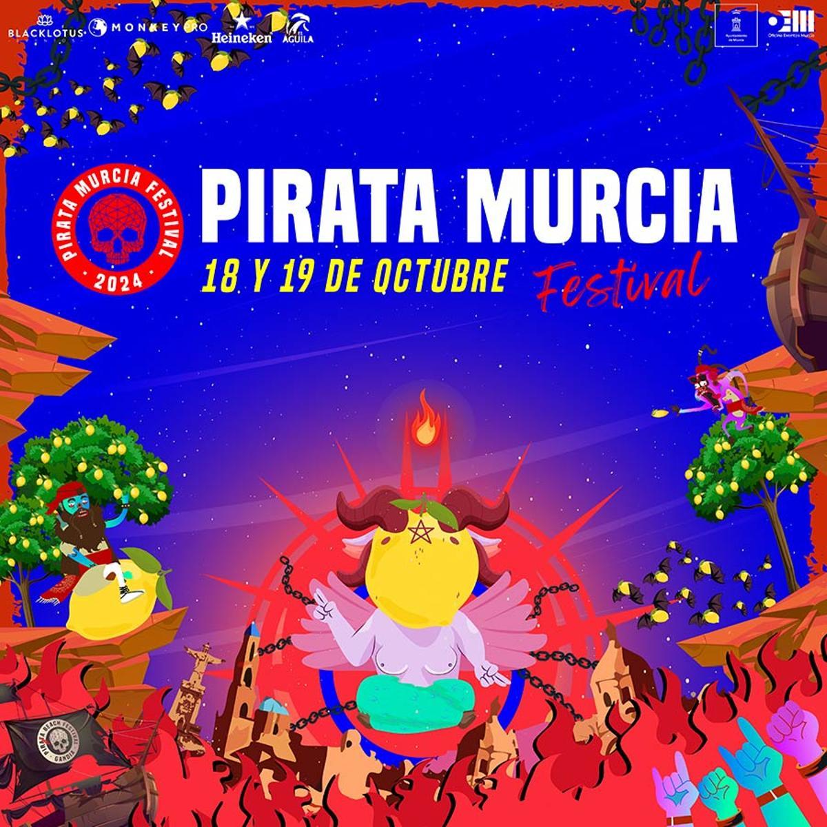 Cartel de presentación del Pirata Festival en Murcia