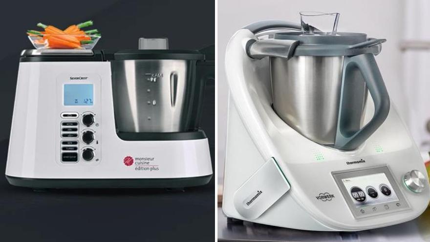 El robot de cuina de Lidl (esquerra) i de Thermomix a la dreta.  | DDG