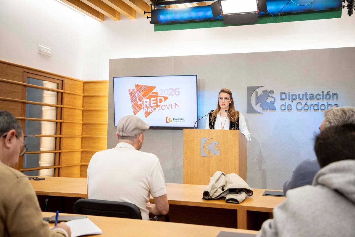 Sara Alguacil, en un momento de la rueda de prensa para informar sobre la Red Pro Joven.