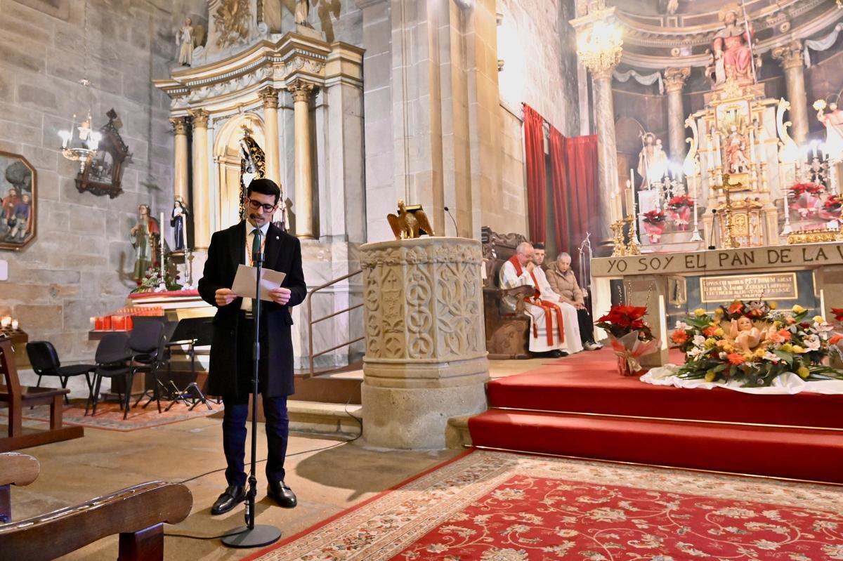 O alcalde de Padrón, Anxo Arca, durante o seu discurso na cerimonia