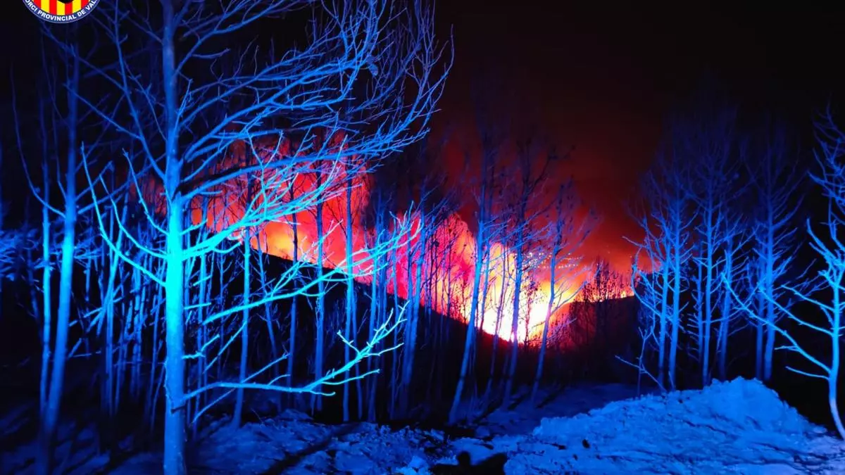 Declarado un incendio forestal en Calles