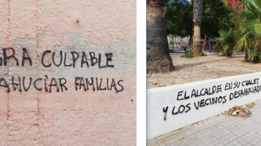 Pintadas contra Adsuara por los desahucios en Alfafar