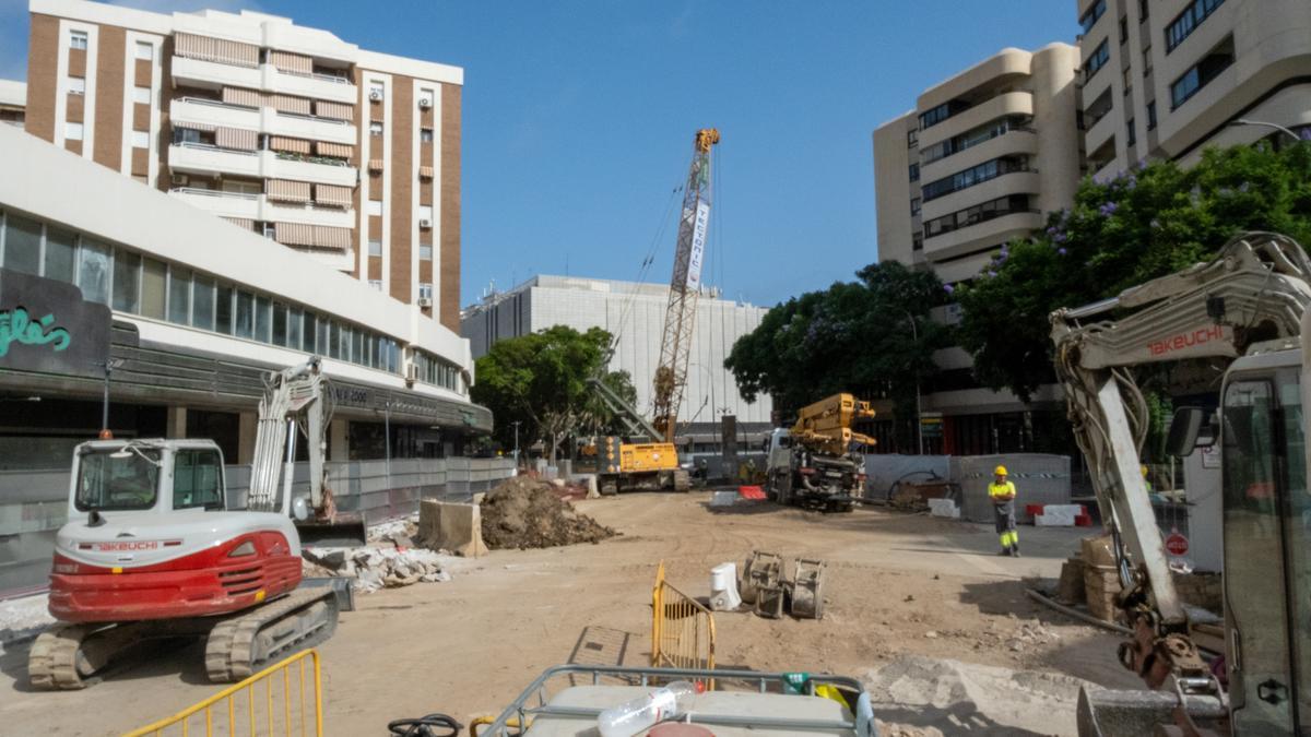 Así avanzan las obras del metro de Málaga en la calle Hilera