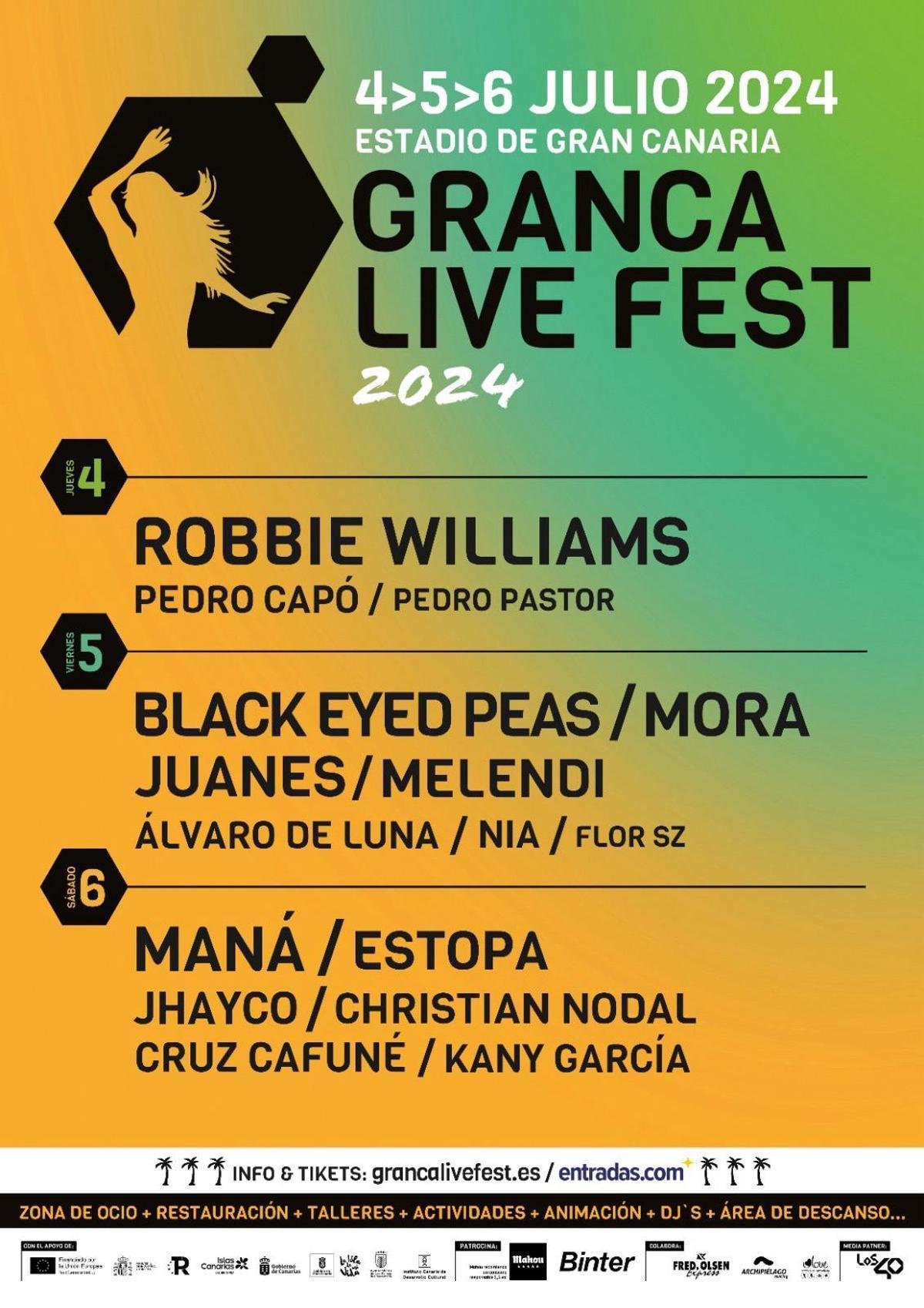 Granca Live Fest confirma un tercer día de festival y anuncia a Robbie Williams como cabeza de cartel.
