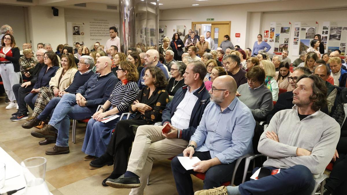 Asamblea del PSOE de Gijón, esta tarde, en la Casa del Pueblo.