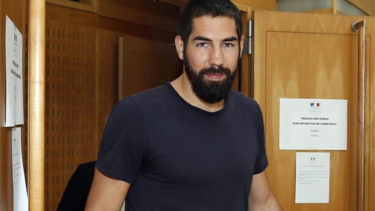 Karabatic a su llegada a la sala del Tribunal Correccional de Montpellier