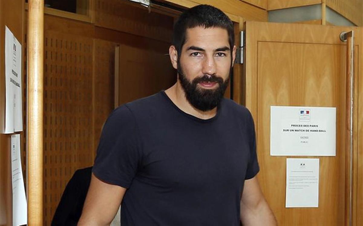 Karabatic a su llegada a la sala del Tribunal Correccional de Montpellier