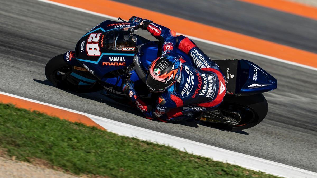 Izan Guevara, en el circuito del GP de Valencia.