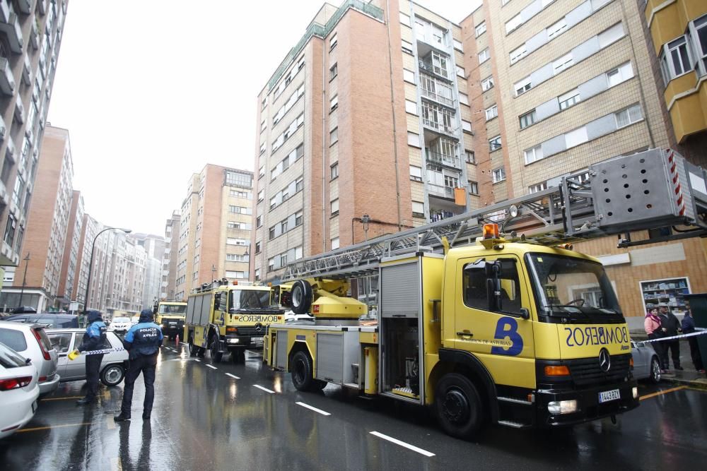 Incendio en un garaje de la calle Doctor Marañón de Avilés