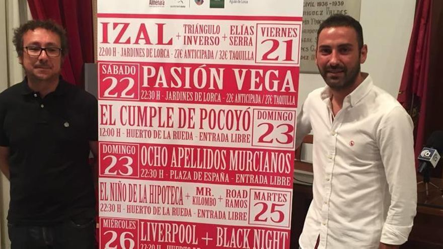 Izal, Pasión Vega y Sergio Dalma serán los platos fuertes de la Feria