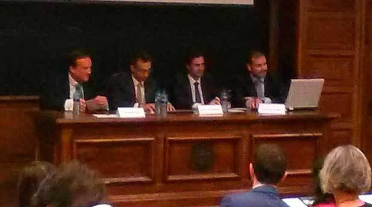Por la izquierda, Raphael Nagel, Carlos Martínez de Marigorta, Francisco Pañeda Usunariz y Jorge Caicoya.