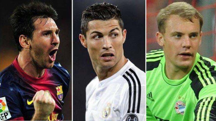 Messi, Cristiano y Neuer, finalistas al Balón de Oro