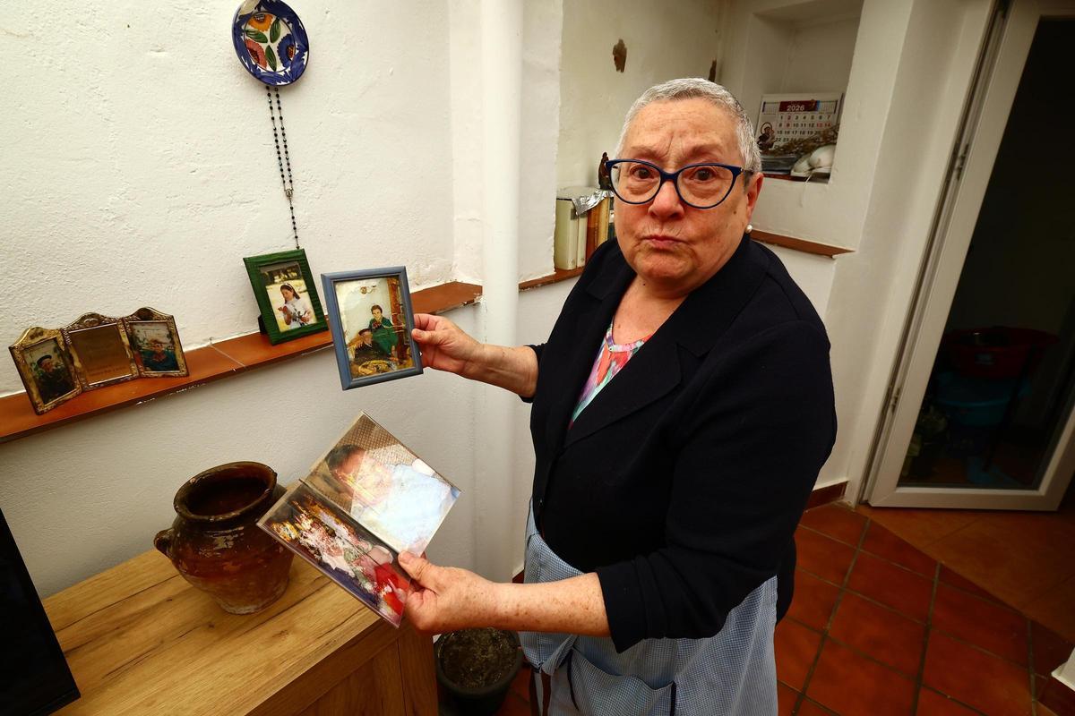 La casa de María Jesús durante la riada y un año después.