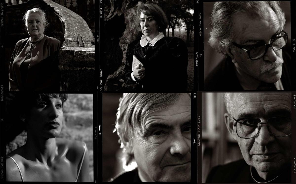 De izquierda a derecha, desde arriba: Elisa Cotón Ríos, Otilia Seijas García, Manuel Díaz y Díaz, Mercedes Rodríguez Vázquez, Luis Baltar Tojo y José López Calo.