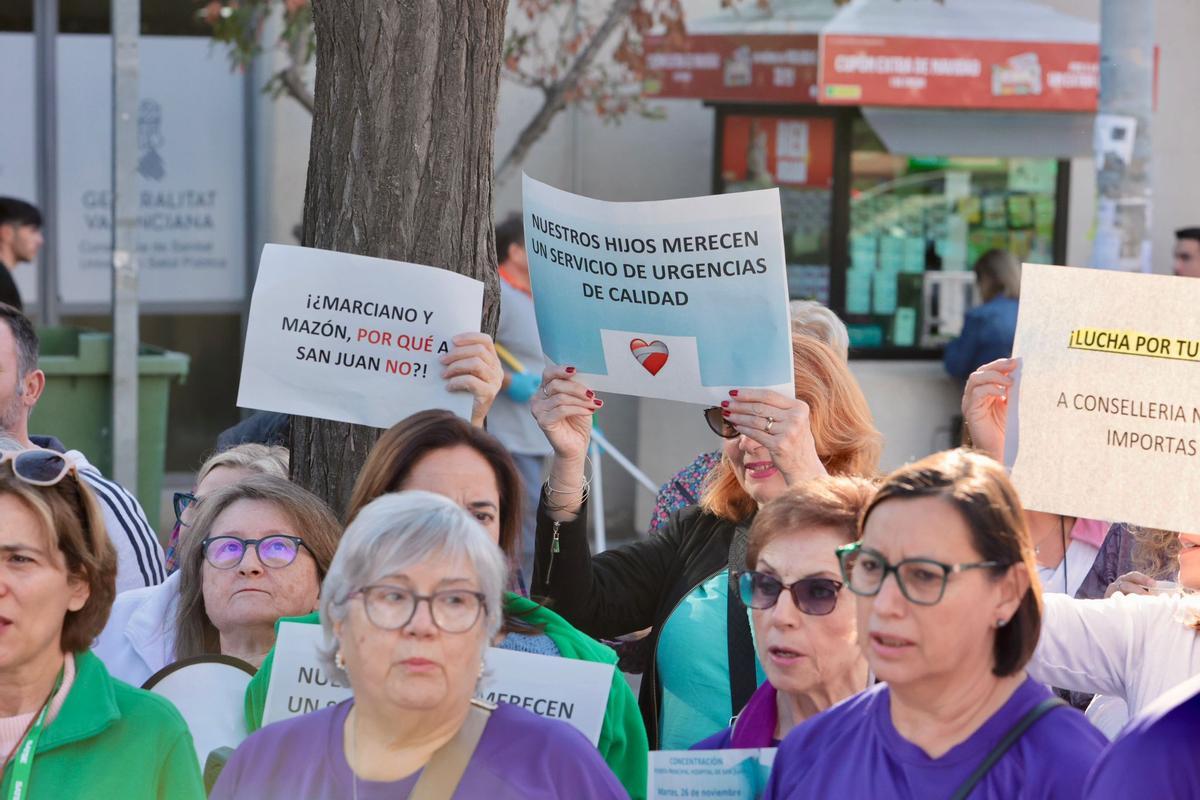 Otra imagen de la protesta en el Hospital de Sant Joan