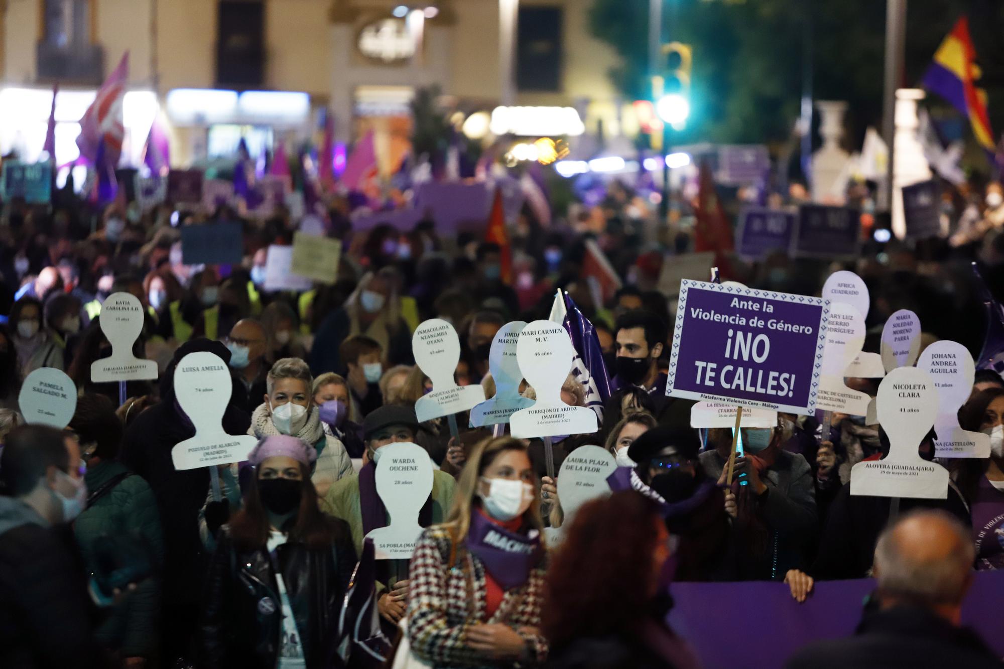 Manifestación del 25N contra la violencia machista en Málaga