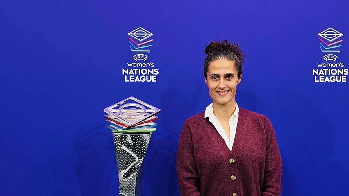 Montse Tomé en el sorteo de la Nations League en Nyon
