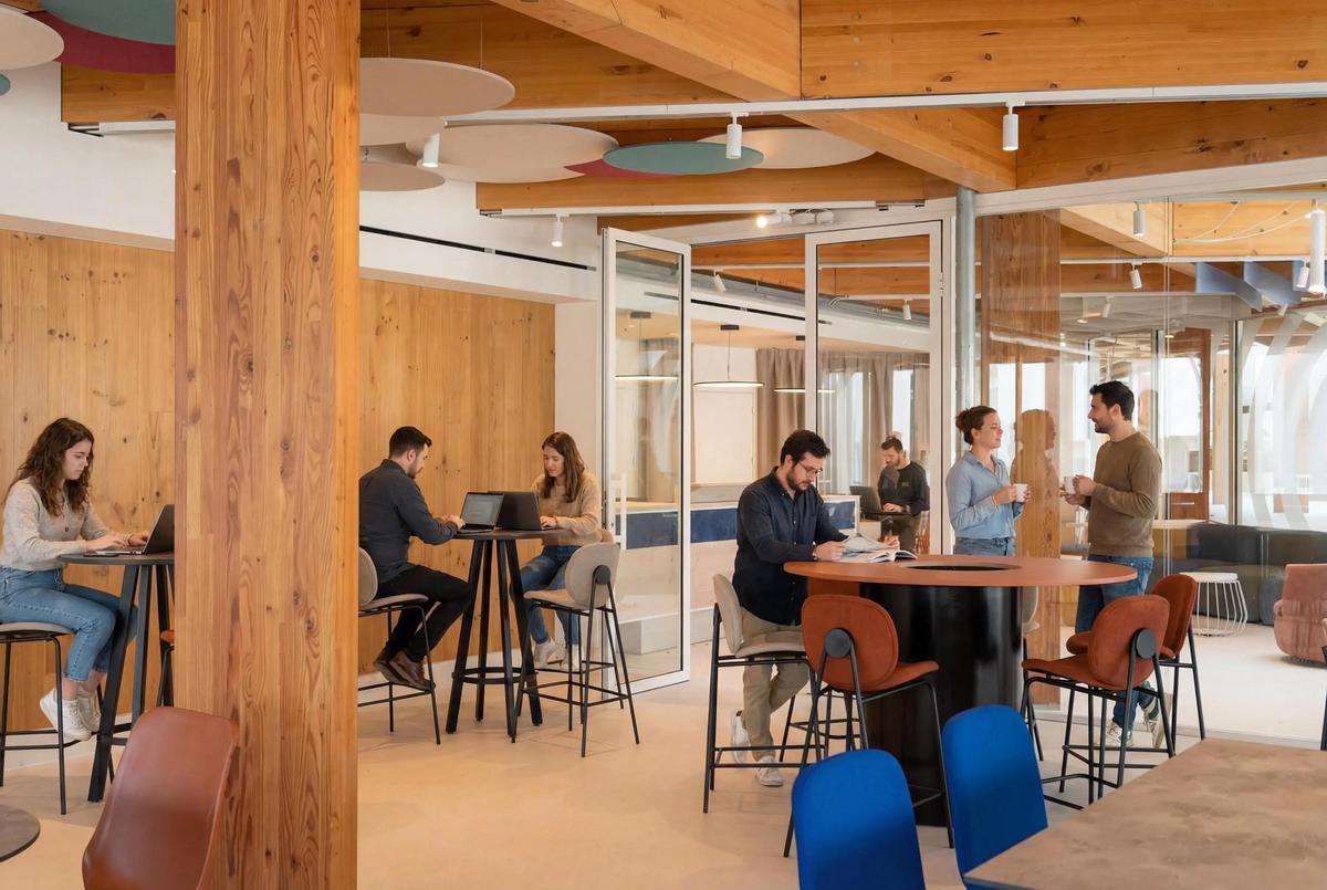 Kora Olea ofrece un amplio espacio de coworking.