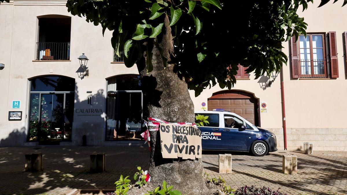 Los vecinos han colgado carteles en los árboles afectados.