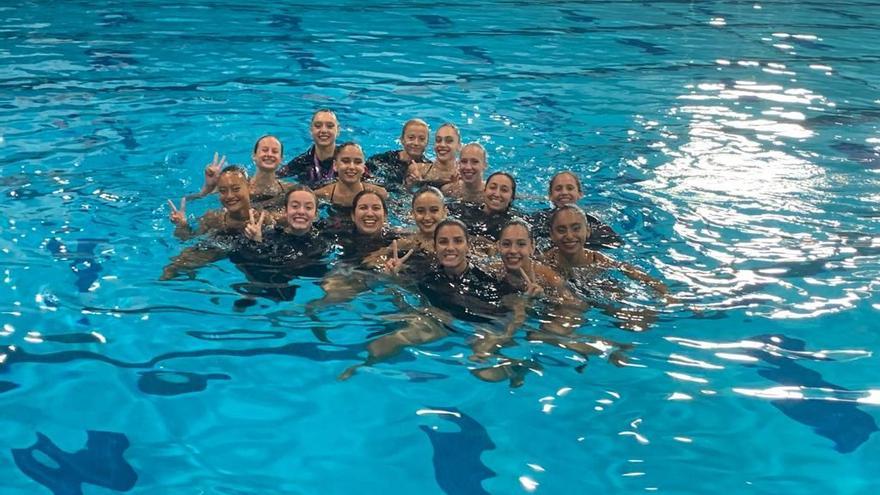 El equipo nacional infantil de natación artística, en el que compite la pontevedresa Daniela Suárez.