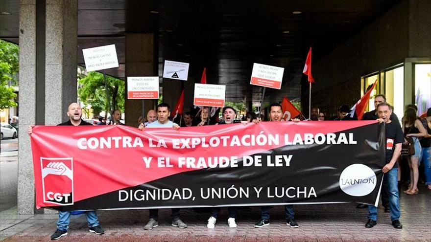 Concentración de protesta de trabajadores de Inditex