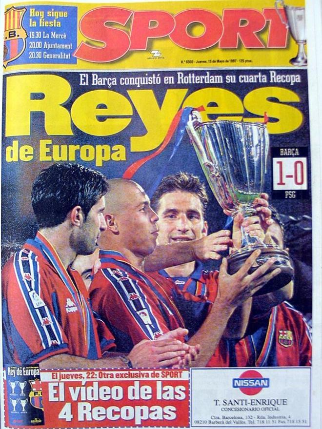 1997 - Los culés levantan ante el PSG su cuarta Recopa de Europa