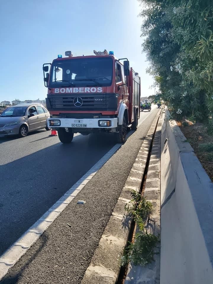 Dos heridos en un vuelco en la autopista del Sur de Gran Canaria (8/05/2021)