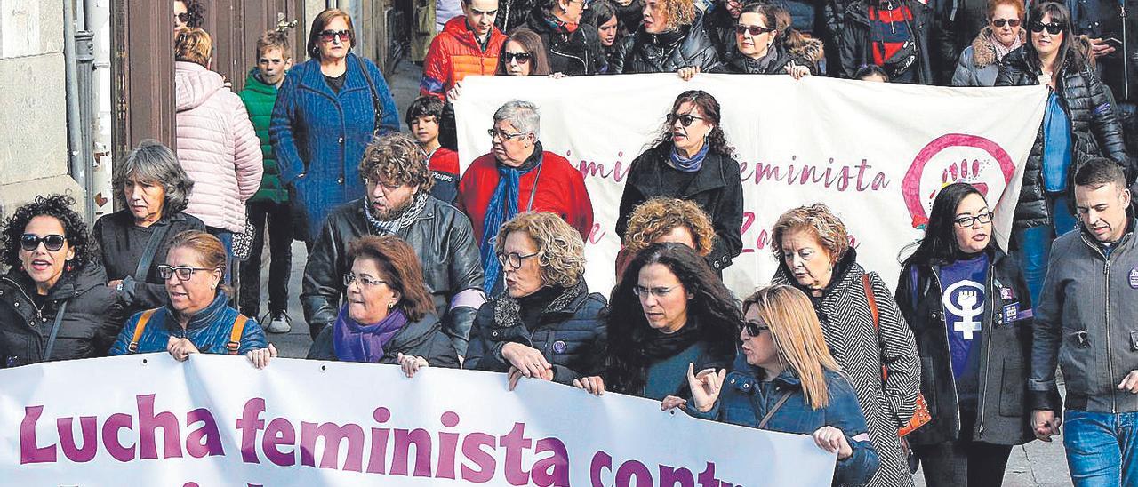 Una manifestación en Zamora contra la violencia de género.