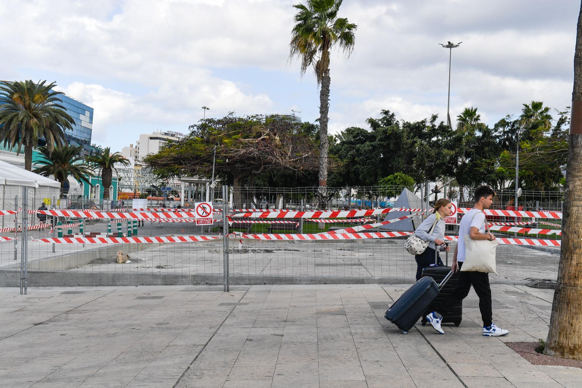 Montaje del escenario del Carnaval de Las Palmas de Gran Canaria 2023