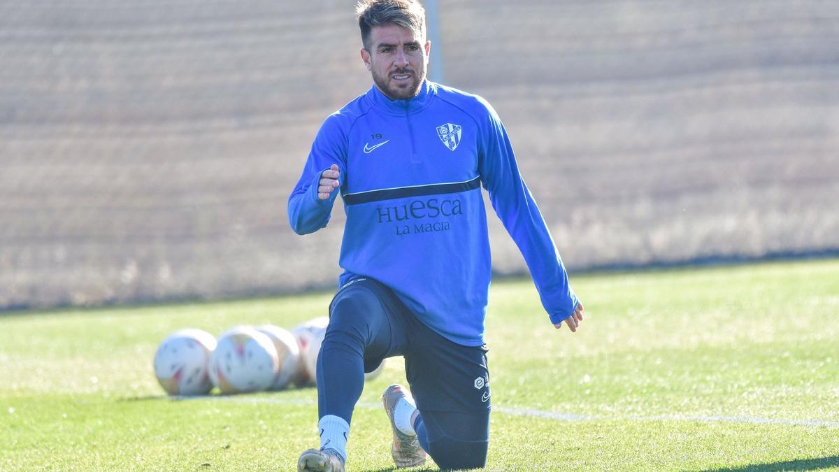 Buffarini, durante un ejercicio en una sesión de entrenamiento.